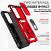 Military Grade Hybrid Case with Ring Grip and Camera Lens Protector for Samsung Galaxy S26 FE - Red