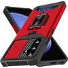 Military Grade All-In-One Ring Stand Card Case for Samsung Galaxy S26 FE - Red