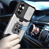 Military Grade All-In-One Ring Stand Card Case for Samsung Galaxy S26 FE - Silver
