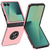 360 Rotating Ring Grip Hybrid Case for Samsung Galaxy Z Flip 7 - Pink