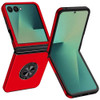 360 Rotating Ring Grip Hybrid Case for Samsung Galaxy Z Flip 7 - Red