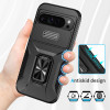Combat Tough Series Ring Holder Case with Camera Lens Cover for Google Pixel 11 Pro XL - Black