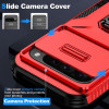 Combat Tough Series Ring Holder Case with Camera Lens Cover for Google Pixel 11 Pro XL - Red