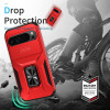 Combat Tough Series Ring Holder Case with Camera Lens Cover for Google Pixel 11 Pro XL - Red