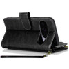 Leather Wallet Case with Zipper Pocket for Google Pixel 11 Pro XL - Black