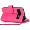 Leather Wallet Case with Zipper Pocket for Google Pixel 11 / Pixel 11 Pro - Hot Pink