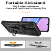 Military Grade Hybrid Case with Ring Grip and Camera Lens Protector for Samsung Galaxy A27 5G - Black