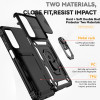 Military Grade Hybrid Case with Ring Grip and Camera Lens Protector for Samsung Galaxy A27 5G - Black