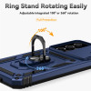 Military Grade Hybrid Case with Ring Grip and Camera Lens Protector for Samsung Galaxy A27 5G - Blue