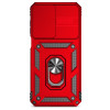 Military Grade Hybrid Case with Ring Grip and Camera Lens Protector for Samsung Galaxy A27 5G - Red
