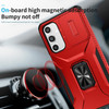 Combat Tough Series Ring Holder Case with Camera Lens Cover for Samsung Galaxy A27 5G - Red