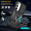 Military Grade Ring Holder Case with Camera Lens Cover for Samsung Galaxy A27 5G - Black