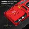 Military Grade Ring Holder Case with Camera Lens Cover for Samsung Galaxy A27 5G - Red