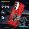 Military Grade Ring Holder Case with Camera Lens Cover for Samsung Galaxy A27 5G - Red