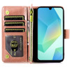 Leather Wallet Case with Zipper Pocket for Samsung Galaxy A27 5G - Rose Gold