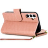Leather Wallet Case with Zipper Pocket for Samsung Galaxy A27 5G - Rose Gold