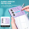 HD Transparent Case with Camera Privacy Cover for Samsung Galaxy A27 5G - Purple