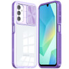 HD Transparent Case with Camera Privacy Cover for Samsung Galaxy A27 5G - Purple
