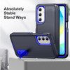 Military Grade TUFF Hybrid Armor Case with Kickstand for Samsung Galaxy A27 5G - Black Blue