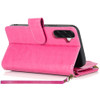 Leather Wallet Case with Zipper Pocket for Samsung Galaxy A27 5G - Hot Pink
