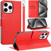 Element Series Book-Style Leather Folio Wallet Case for iPhone 16 Pro Max - Red