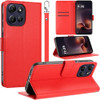Element Series Book-Style Leather Folio Wallet Case for Motorola Moto G Power 2026 / 2025 - Red