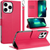 Element Series Book-Style Leather Folio Wallet Case for iPhone 12 / iPhone 12 Pro - Hot Pink