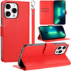 Element Series Book-Style Leather Folio Wallet Case for iPhone 12 / iPhone 12 Pro - Red