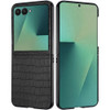Alligator Skin Texture Leather Protective Cover for Samsung Galaxy Z Flip 8 - Black