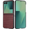 Alligator Skin Texture Leather Protective Cover for Samsung Galaxy Z Flip 8 - Brown