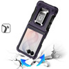 Military Grade Shockproof Hybrid Armor Case with Ring Grip for Samsung Galaxy Z Flip 8 - Purple