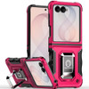 Military Grade Shockproof Hybrid Armor Case with Ring Grip for Samsung Galaxy Z Flip 8 - Hot Pink