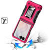 Military Grade Shockproof Hybrid Armor Case with Ring Grip for Samsung Galaxy Z Flip 8 - Hot Pink