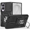 Military Grade Ring Holder Case with Camera Lens Cover for Samsung Galaxy Z Fold 8 - Black
