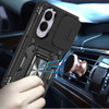 Military Grade Ring Holder Case with Camera Lens Cover for Samsung Galaxy Z Fold 8 - Black