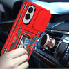 Military Grade Ring Holder Case with Camera Lens Cover for Samsung Galaxy Z Fold 8 - Red