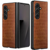 Alligator Skin Texture Leather Protective Cover for Samsung Galaxy Z Fold 8 Ultra - Brown