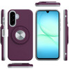 Circular Series Hybrid Case with Rotating Ring Stand for Samsung Galaxy A17 5G - Dark Cherry