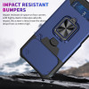 Military Grade All-In-One Ring Stand Card Case for iPhone 18 Pro Max and iPhone 17 Pro Max - Blue