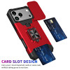 Military Grade All-In-One Ring Stand Card Case for iPhone 18 Pro Max and iPhone 17 Pro Max - Red