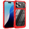 Military Grade Tough Shield Snap-on Transparent Case for iPhone 18 Pro Max and iPhone 17 Pro Max - Red