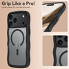 Shade Series Curly Wave Grip Hybrid Case with MagSafe for iPhone 18 Pro Max and iPhone 17 Pro Max - Black