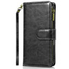 Leather Wallet Case with Zipper Pocket for iPhone 18 Pro Max and iPhone 17 Pro Max - Black