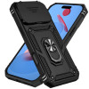 Military Grade Hybrid Case with Ring Grip and Camera Lens Protector for iPhone 18 Pro Max and iPhone 17 Pro Max - Black
