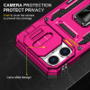 Military Grade Ring Holder Case with Camera Lens Cover for iPhone 18 Pro Max and iPhone 17 Pro Max - Hot Pink