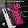 Military Grade Ring Holder Case with Camera Lens Cover for iPhone 18 Pro Max and iPhone 17 Pro Max - Hot Pink