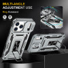 Military Grade Ring Holder Case with Camera Lens Cover for iPhone 18 Pro Max and iPhone 17 Pro Max - Silver