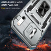 Military Grade Ring Holder Case with Camera Lens Cover for iPhone 18 Pro Max and iPhone 17 Pro Max - Silver