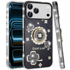 Four-Leaf Clover Diamond Rhinestone Case with Ring Grip for iPhone 18 Pro Max and iPhone 17 Pro Max - Black