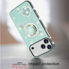 Four-Leaf Clover Diamond Rhinestone Case with Ring Grip for iPhone 18 Pro Max and iPhone 17 Pro Max - Teal